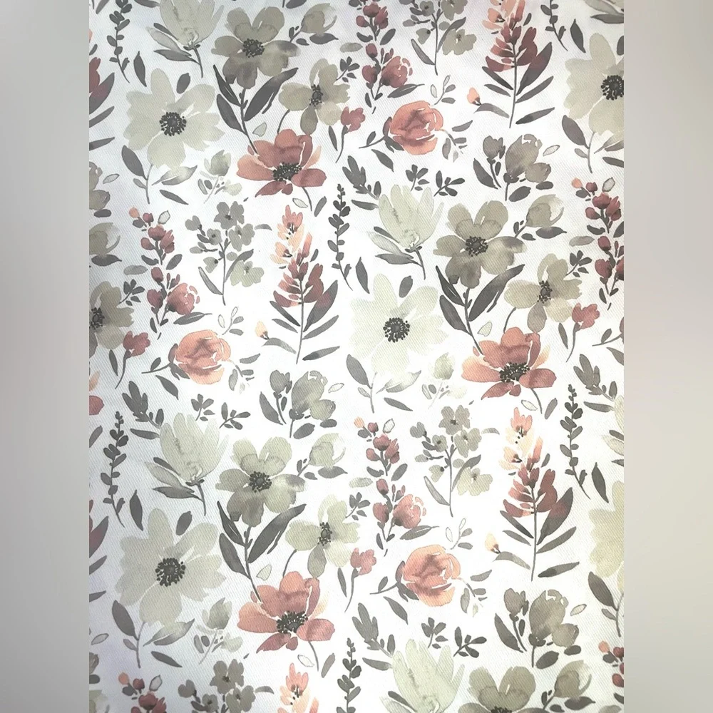 2 Blackout Grommet Drapes Panels Floral Cream Tan Rose Green 37 x 84 ea NEW NWT